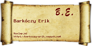 Barkóczy Erik névjegykártya